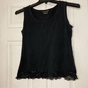 Cold water creek women’s size medium black tank with lace trim